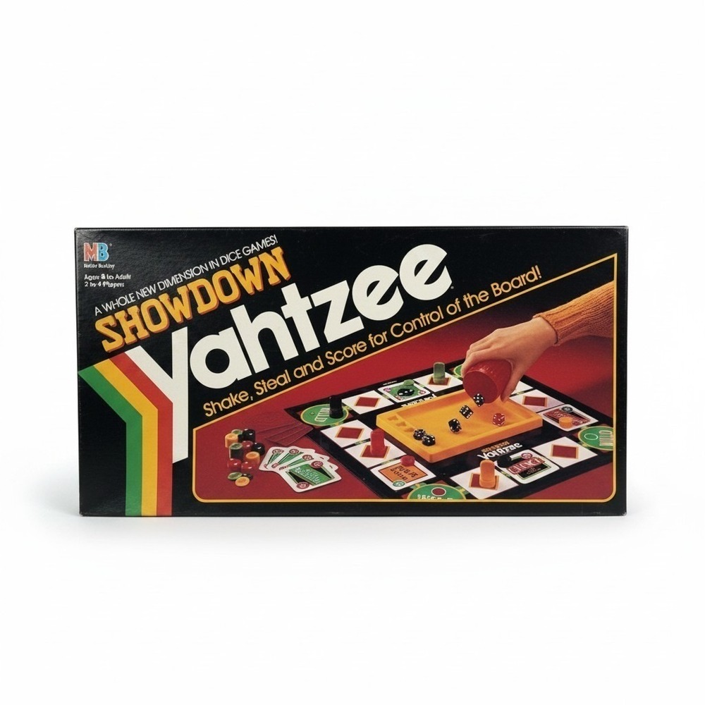 Vintage 1991 Showdown Yahtzee Board Game Milton Bradley Complete 4202-X Dice Cup